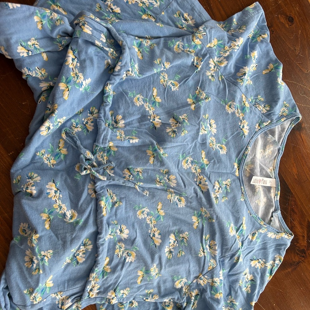 Latched Mama Blue Floral Nursing Dress